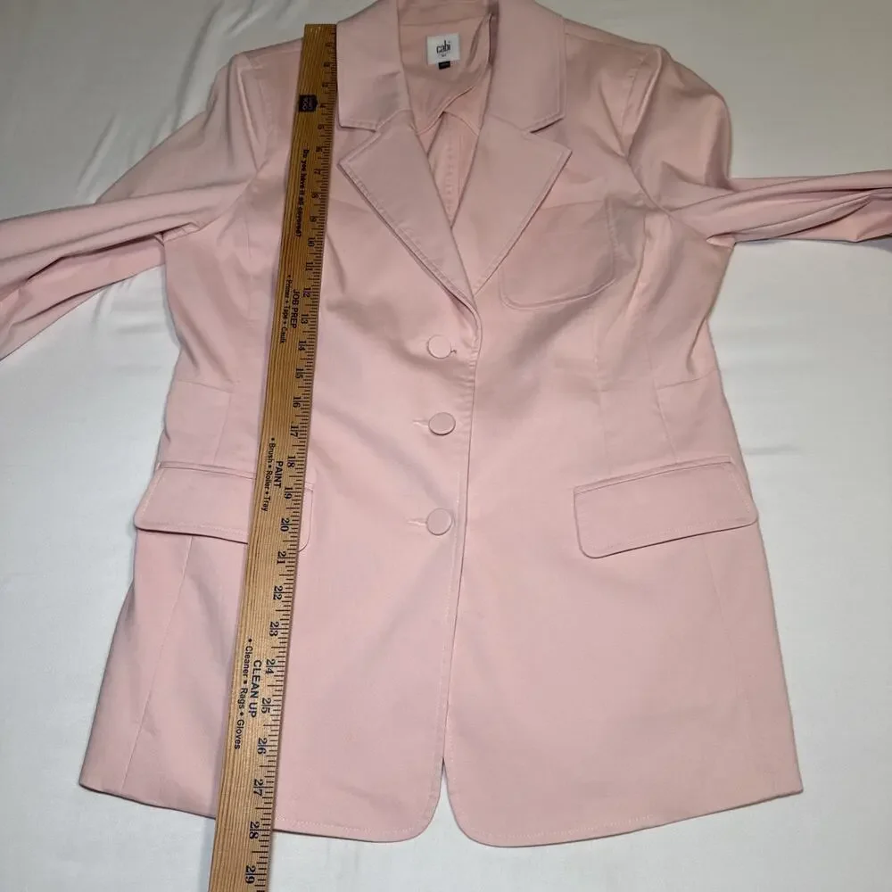 CAbi Womens Size 10 Grace Pink Blazer Mid Length Structured 3 Button Jacket NWOT - Picture 6 of 16